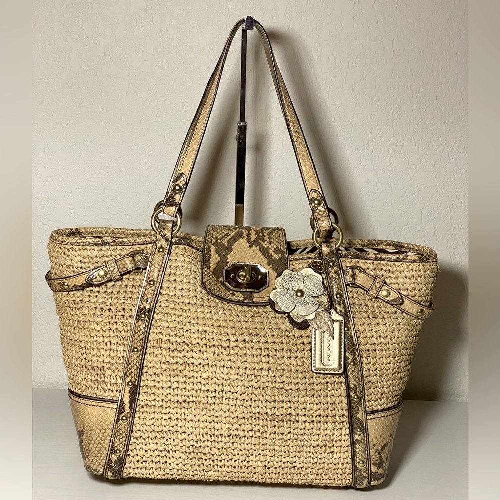 Coach-Weave & Python-Shoulder Bag (0158) - image 1